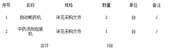 〔中标公告〕宁夏回族新葡亰8883ent自动煎药机和中药汤剂包装机采购项目中标公告